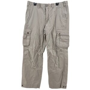 Eddie Bauer Mens Cargo Pants Khaki Cotton Outdoor Utility Size 38x34